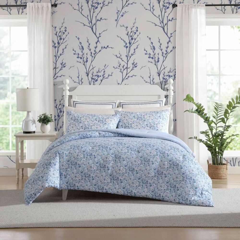 Laura Ashley Quartet Blue Twin Comforter Set